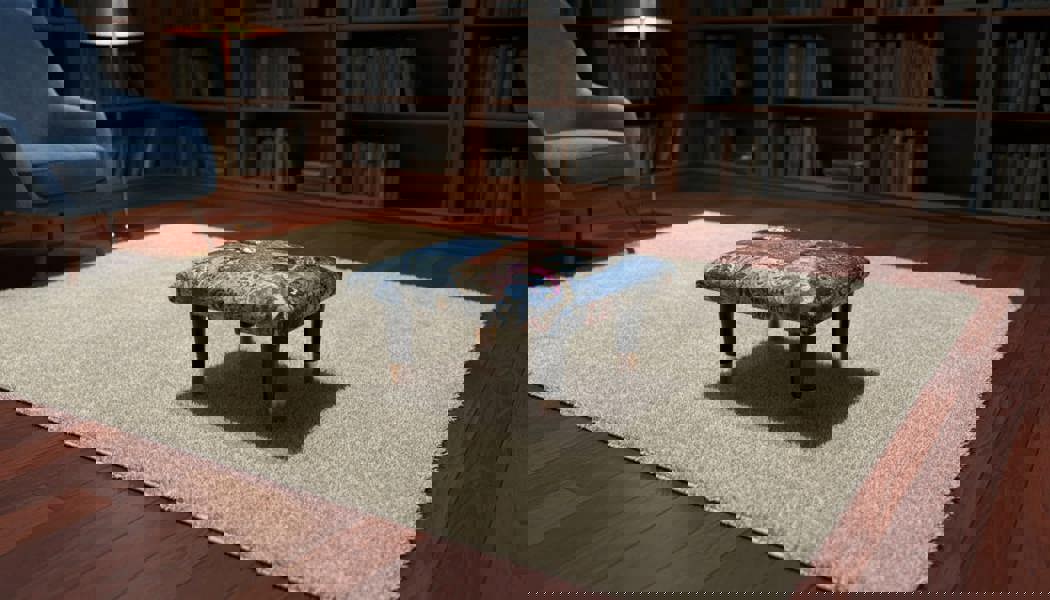 Small Demask Footrest Pouffe – Handmade Velvet Footstool UK | ISTOOLS - ISTOOLS