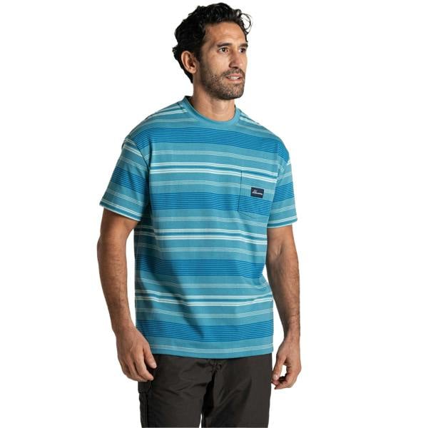 Craghoppers Mens Pointer Striped Short-Sleeved T-Shirt - Tranquil Blue - 