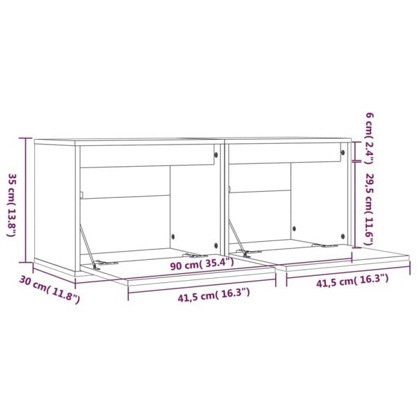 Berkfield Wall Cabinets 2 pcs White 45x30x35 cm Solid Pinewood