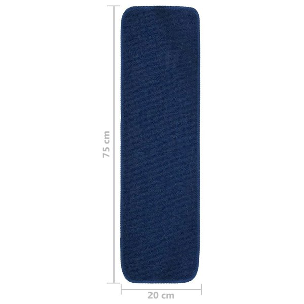 Berkfield Anti Slip Stair Mats 15 pcs 75x20 cm Navy Blue Rectangular