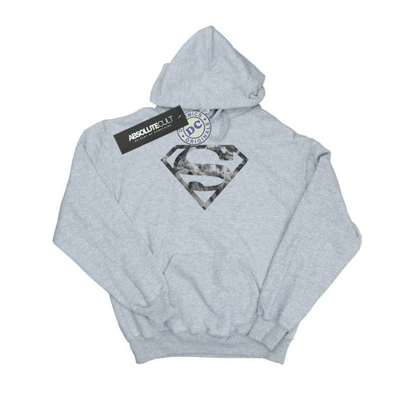 DC Comics Mens Superman Marble Logo Hoodie - Sports Grey