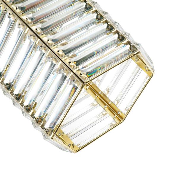 Modern Hexagonal Polished Gold Pendant Shade with Clear Acrylic Rods Image 5