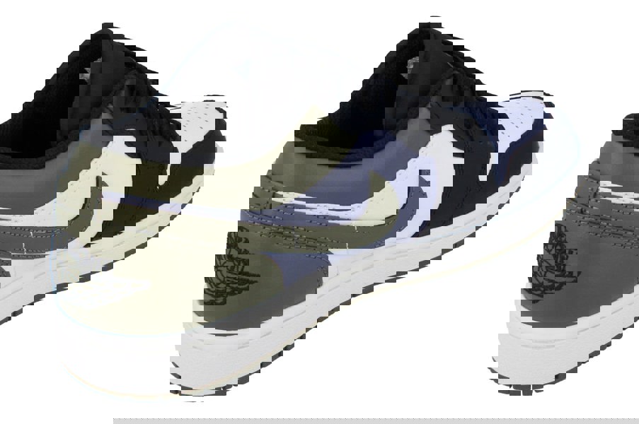 Nike Air Jordan 1 Low Mens Trainers 553558  092 - Black White Medium Olive 092 - Photo 2