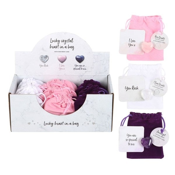 Serano Set of 24 Lucky Crystal Hearts in Display