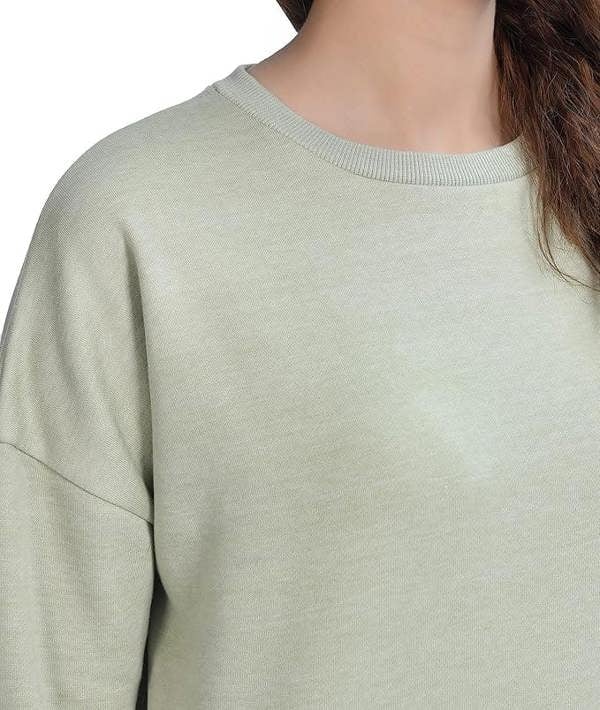 Smart Living Women's Casual Polycotton Crew Neck Sweatshirt - Sage