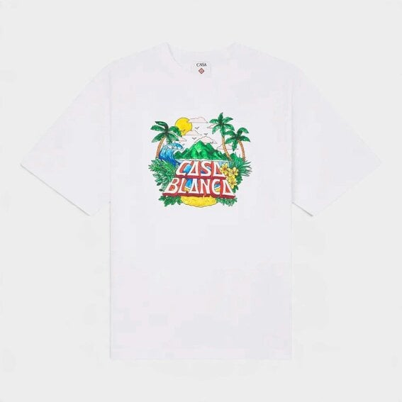 Casablanca Casa Beach Wave Short Sleeve T-Shirt White