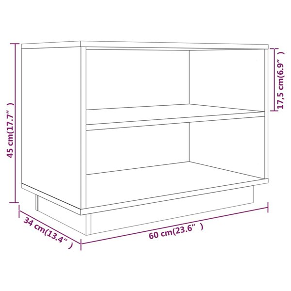 Berkfield Shoe Cabinet Honey Brown 60x34x45 cm Solid Wood Pine