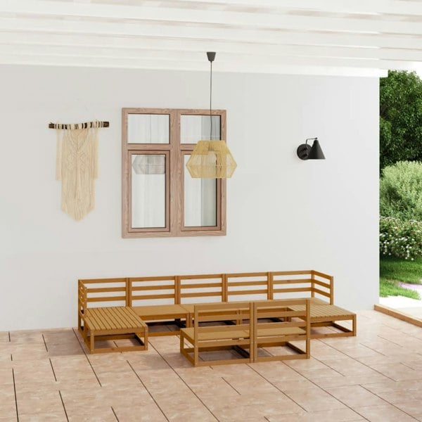 Berkfield 9 Piece Garden Lounge Set Solid Pinewood