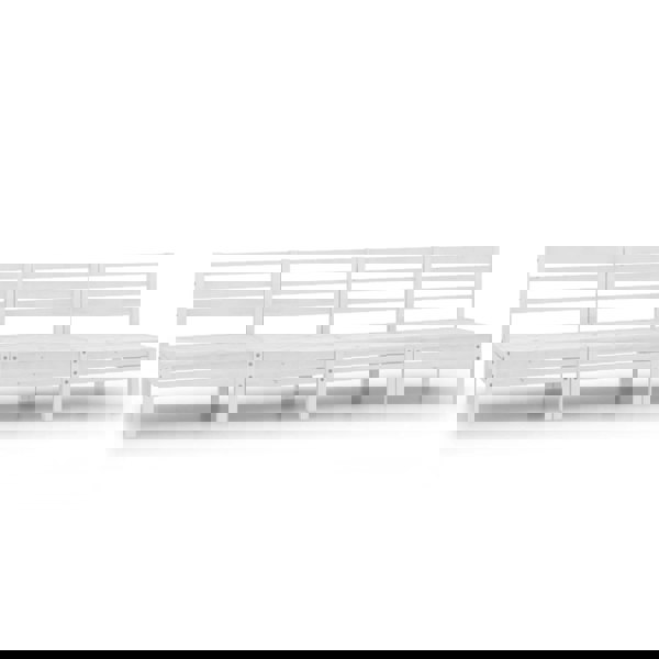 Berkfield 4 Piece Garden Lounge Set White Solid Pinewood