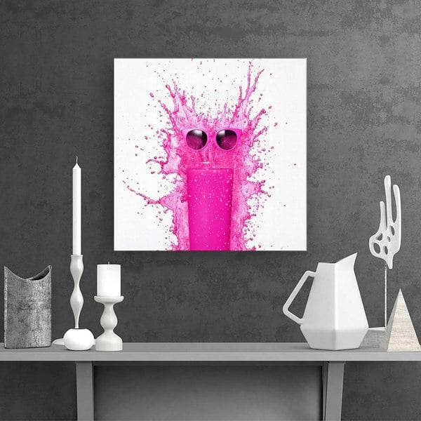 Warren Reed Pink Splashart Glass Canvas