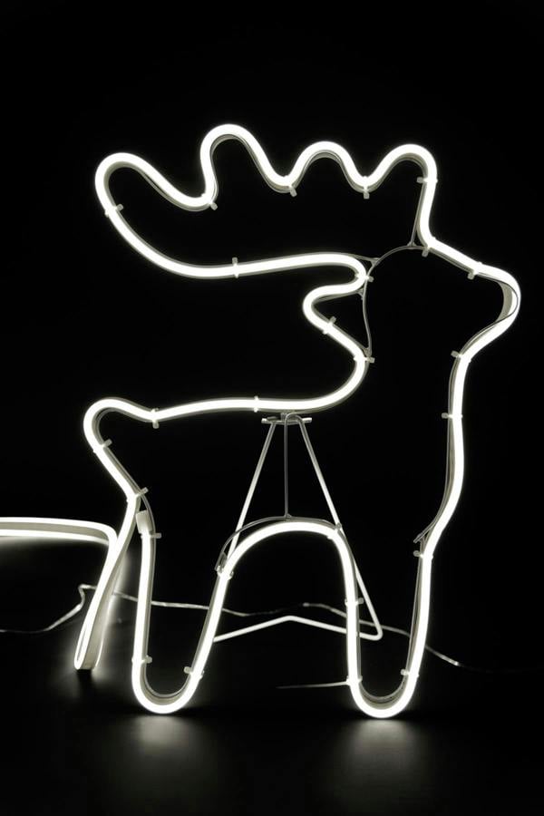 Reindeer with Sleigh Neon Effect Rope Light Silhouette 90 Cool White LEDs image 5