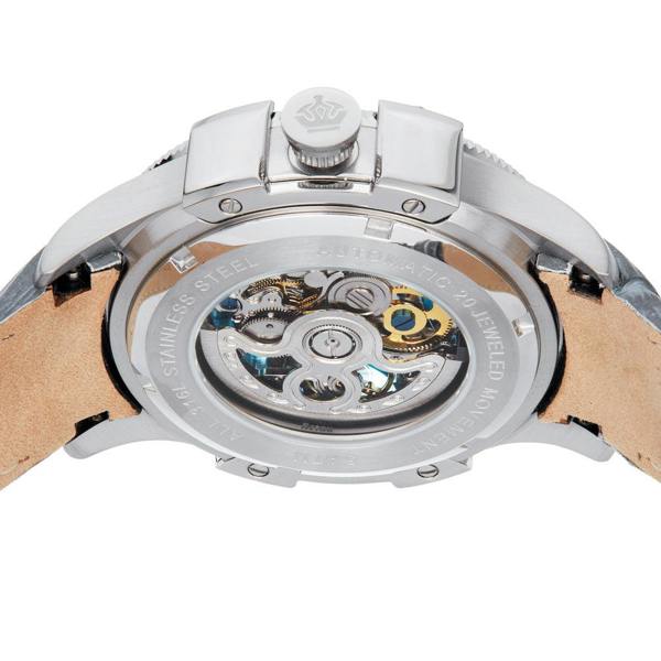 Reign Solstice Automatic Skeletonized Leather-Band Watch - Grey / Blue - REIRN6901