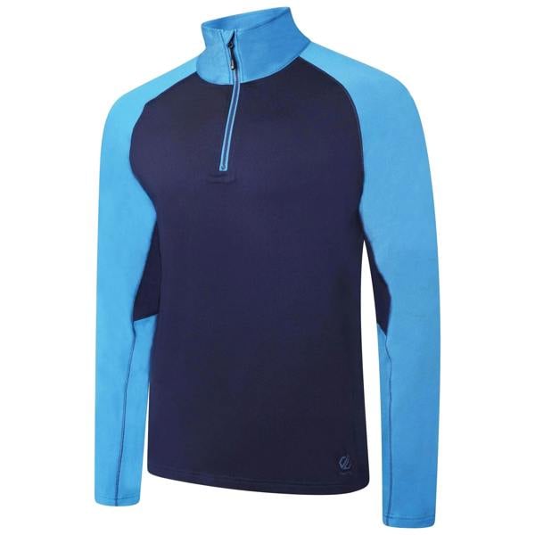 Dare 2B Mens Fuser Core Stretch Half Zip Thermal Top - Nightfall Navy/Dark Methyl Blue - 