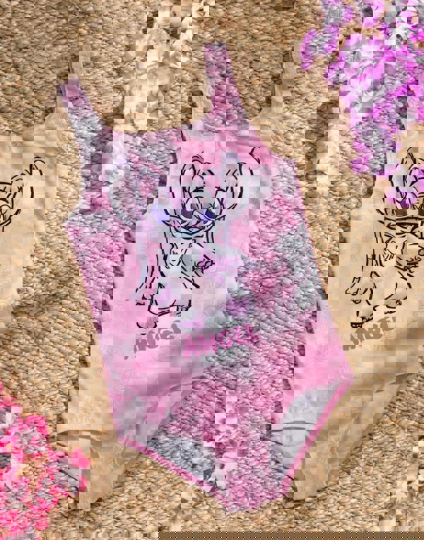 Disney Lilo & Stitch Girls Pink Angel 1 Piece Swimming Costume