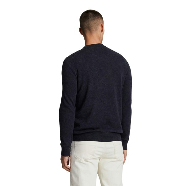 Lyle & Scott Mens Lambswool Blend Crew Neck Long-Sleeved Jumper - Dark Navy Marl