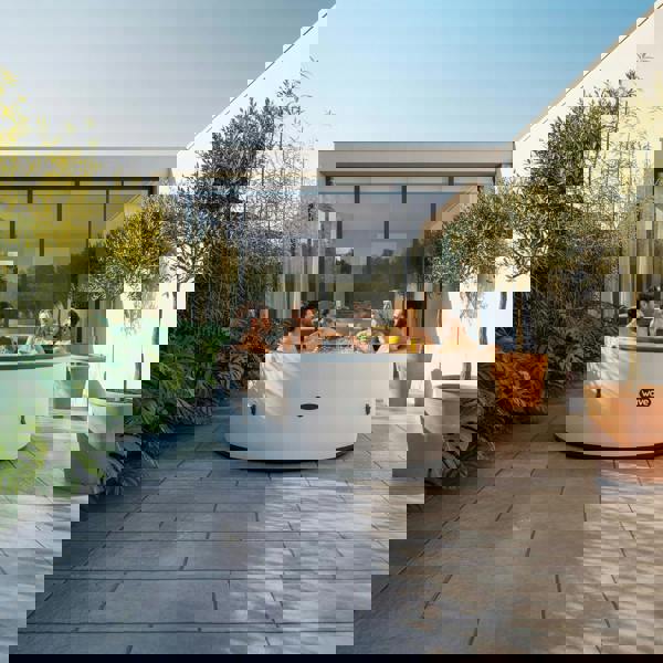 Wave Ontario | 4/6 Person Round Drop Stitch Hot Tub | Herringbone | UKCA