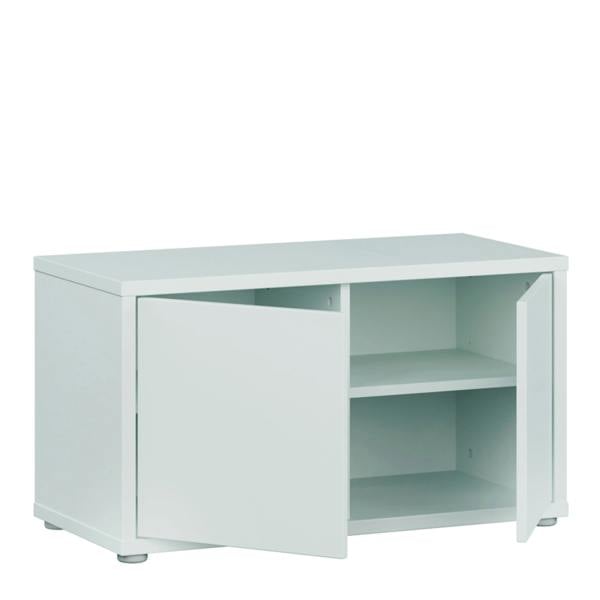Furniture To Go Alice Springs Bench with 2 Doors Push-to-Open in Light Grey
