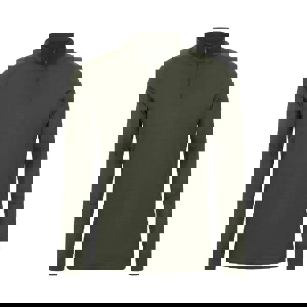 Mountain Warehouse Mens Talus Zip Neck Long-Sleeved Thermal Top - Khaki Green