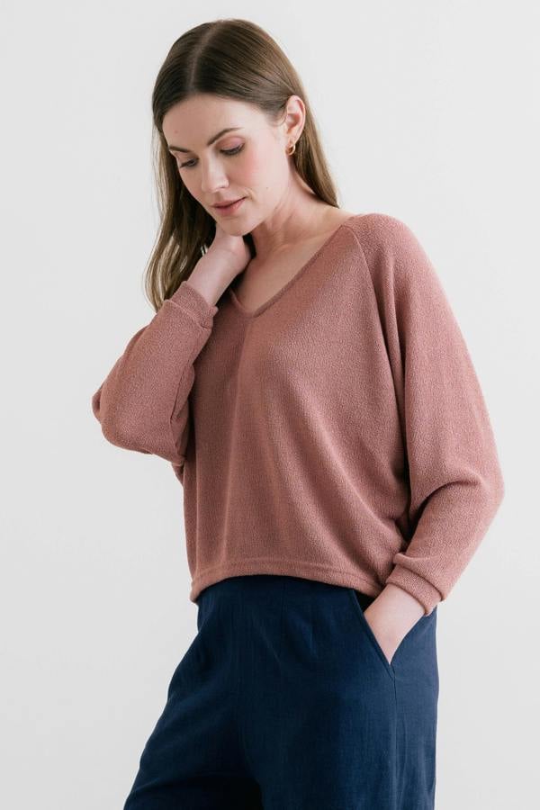 Rewilding Batwing Jumper Soft Pink