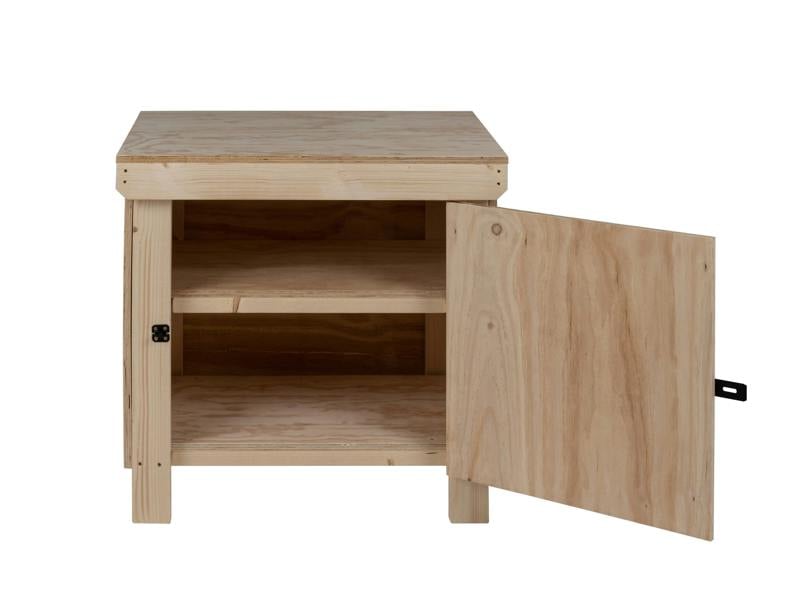 Arbor Garden Solutions Wooden Plywood Top Workbench With Lockable Cupboard (V.9) Double Shelf