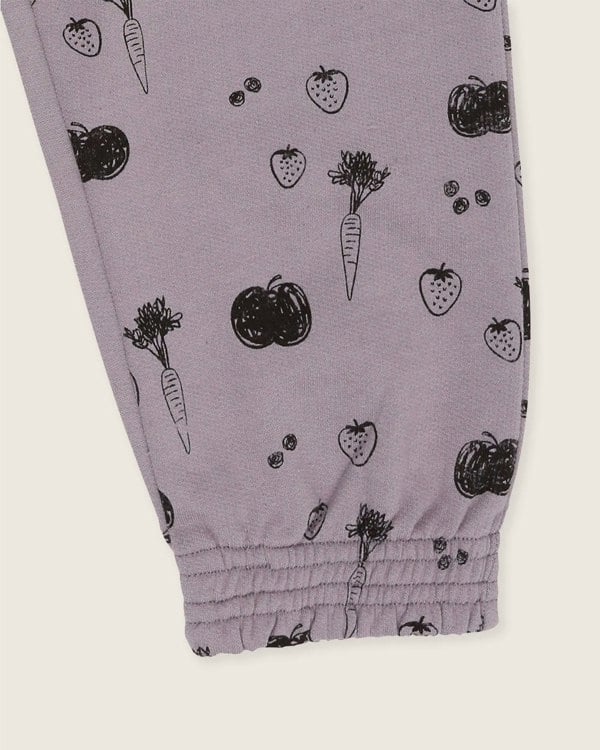 organic cotton Charcoal Grey Fruit Print Joggers - image 5