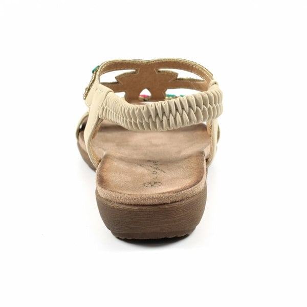 Lunar Women's Mariella Beaded Sandals - Beige