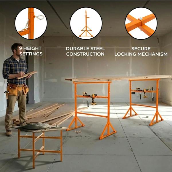 T-mech Trestle Stand x 2 & Mortar Board Stands 500mm H x 3