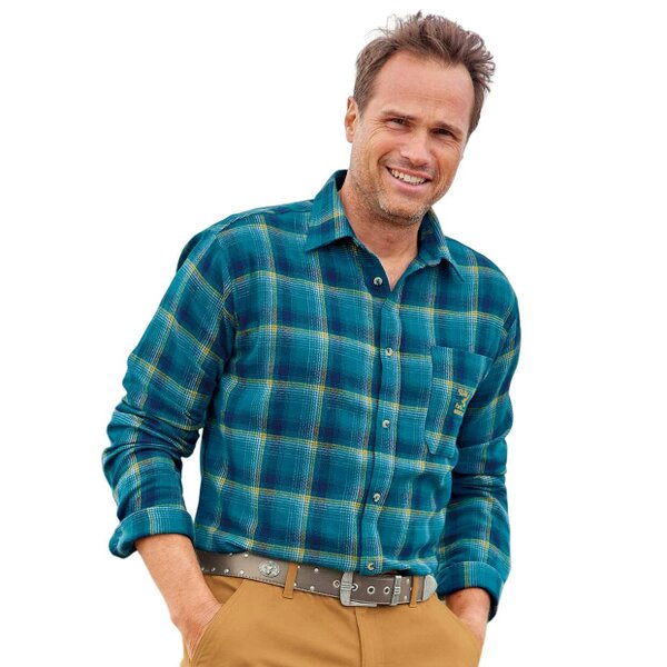 Atlas For Men Mens Checked Flannel Shirt - Blue