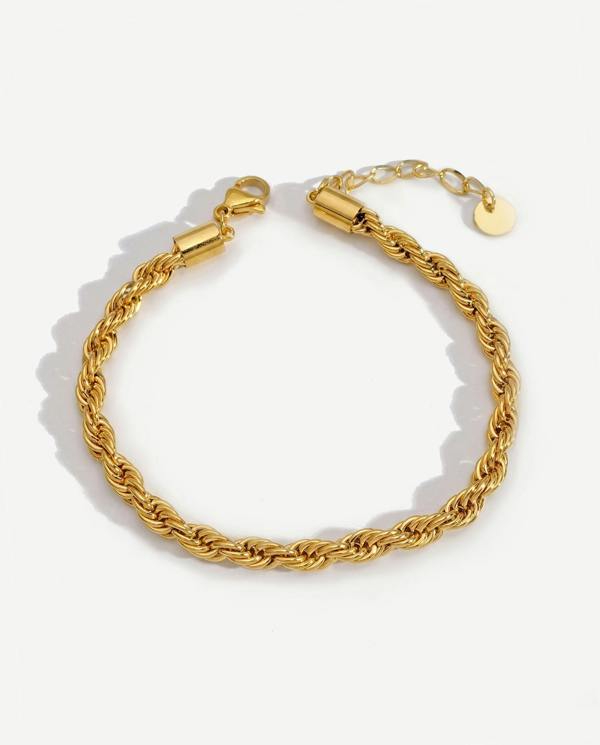 Elk & Bloom Twisted Rope Chain 14K Gold Bracelet