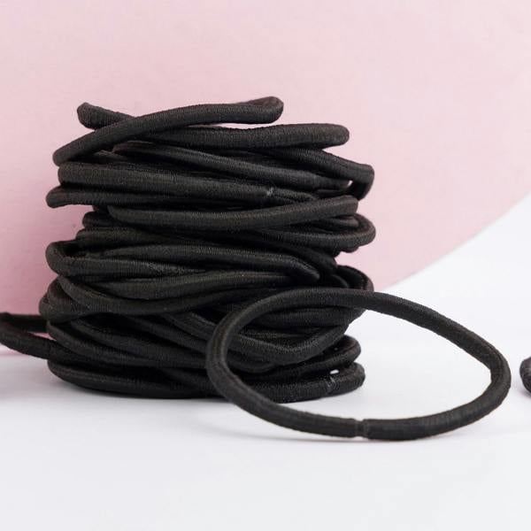 Brushworks Classic Black Hairbands - 40 Pack