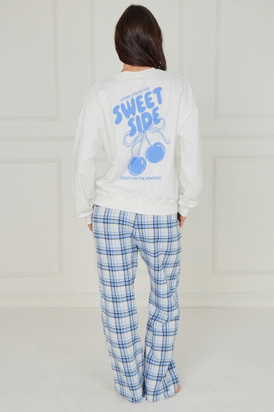 Sweet Side Cotton Pyjama Set – Blue Check