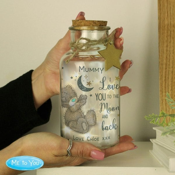 Personalised Memento Company Personalised Me to You Moon & Back LED Light Up Jar