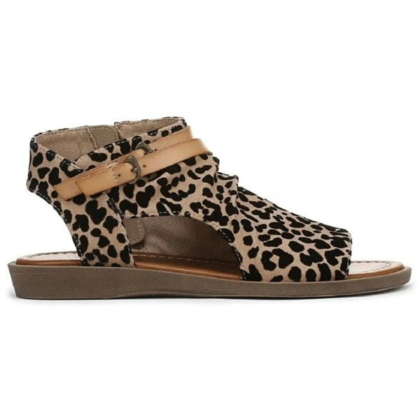 Blowfish Malibu Denver - Women's Brown Leopard Strappy Low Wedge Sandals