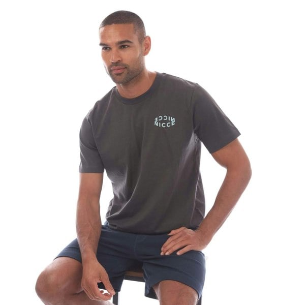 Nicce Mens Tanetta Logo T-Shirt - Charcoal