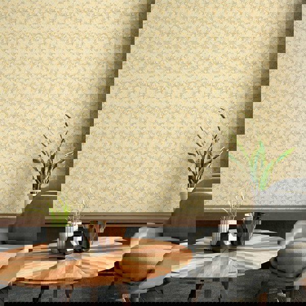 Hoopla Walls Paisley - Mustard Yellow 10m Wallpaper