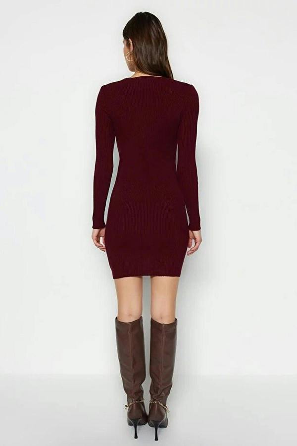 WOVCOR Mini Knit Dress with Gathered Detail