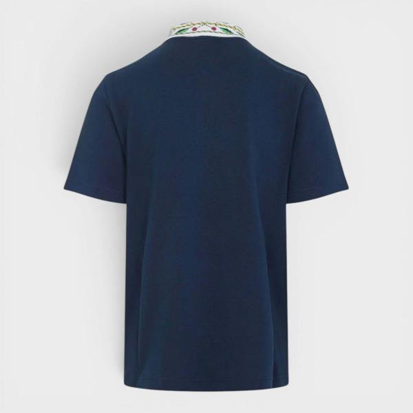 Casablanca Classic Laurel Pique Polo Navy