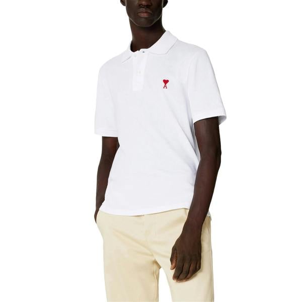 AMI Paris Ami De Coeur Polo Shirt   in  White