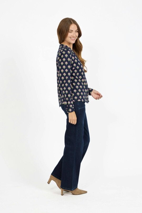 Mudflower Leaf Print Cotton Shirt