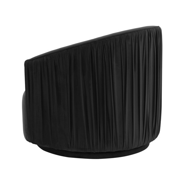 Furniture Edit London Black Pleated Swivel Chair