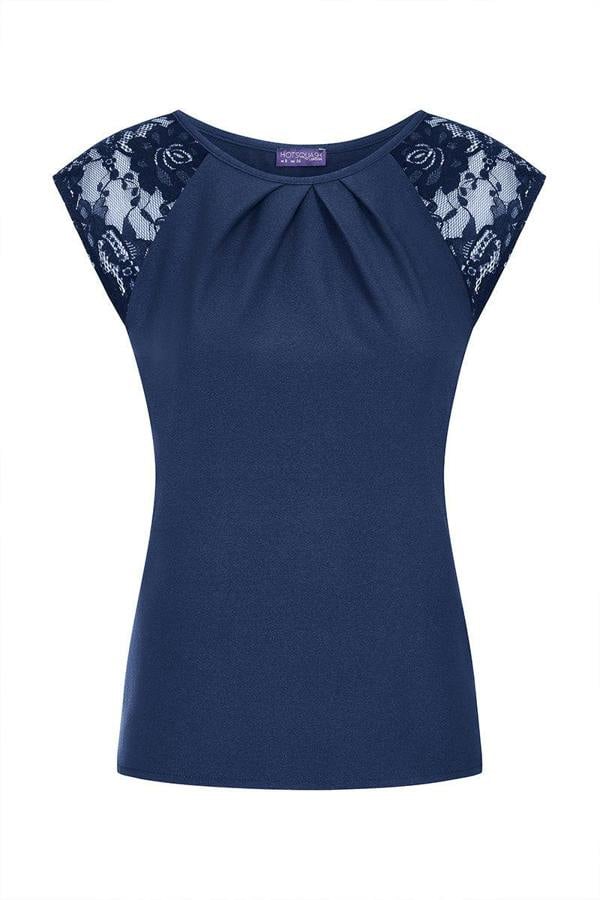 HotSquash Lace Sleeved Crepe Top