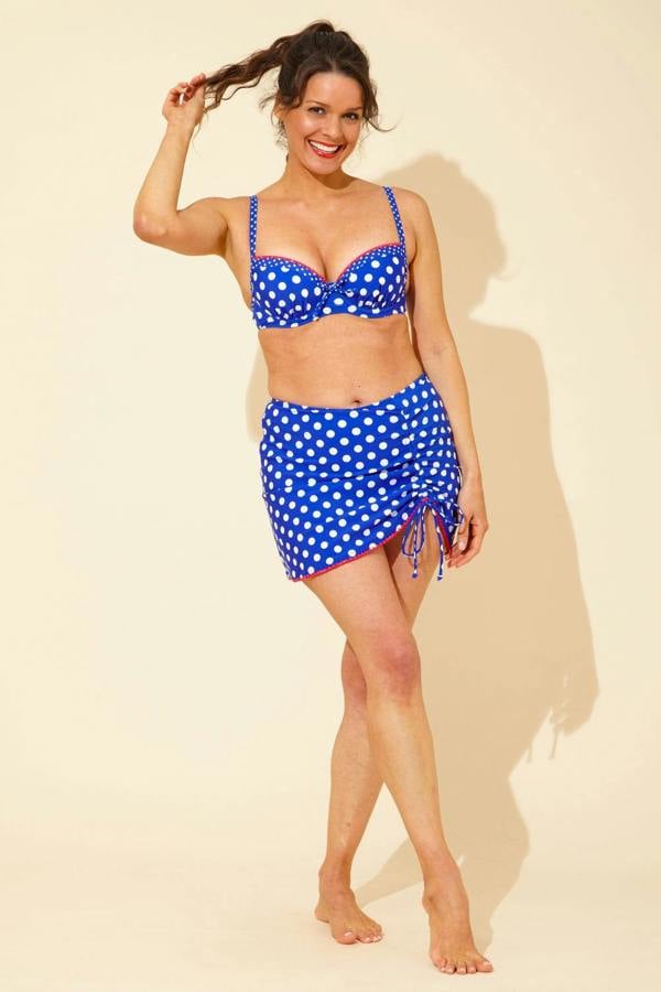 Contrast Stitch Ruched Swim Skirt