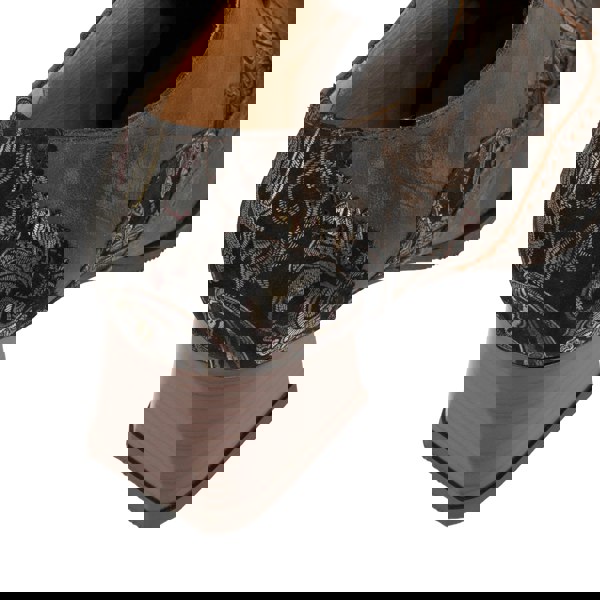 Embassy London Ziggy - Brown Print - Women’s Leather & Paisley Lace-up Brogue Heel