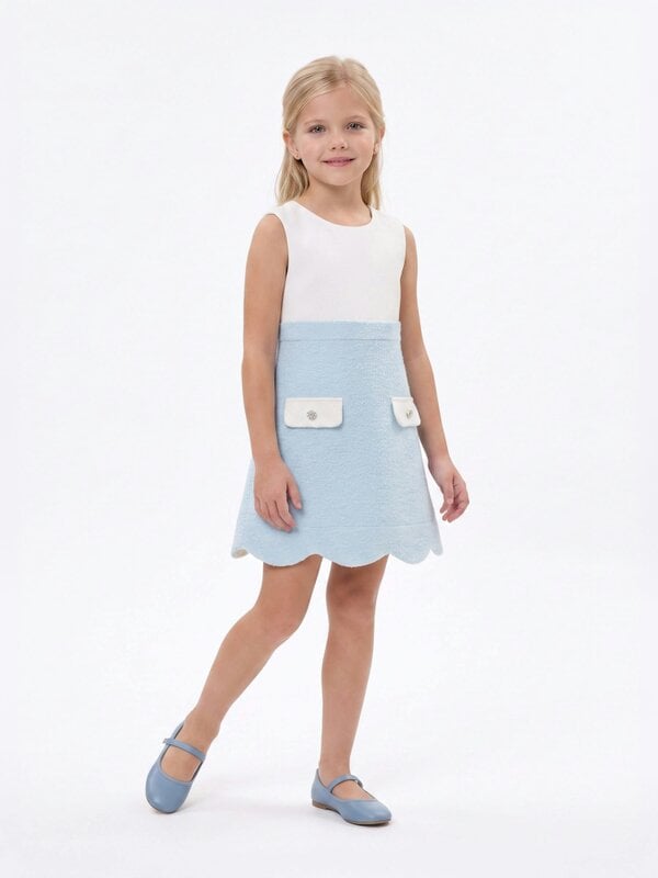DRESS & Fleur Girls Jacket and Dress Set in Blue