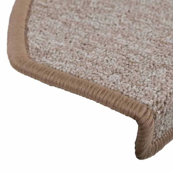 Berkfield Carpet Stair Treads 15 pcs Light Brown 65x24x4 cm