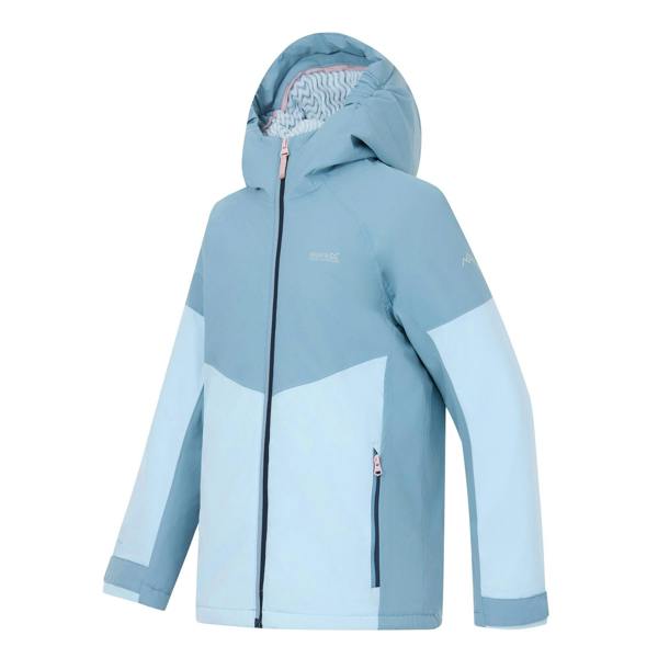 Regatta Kids Hillain Lined Waterproof Jacket - Dusky Blue/Skyway - Dusky Blue/Skyway - 100% Mixed