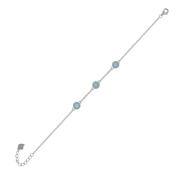 Spero London Blue Opal Jewelled Sterling Silver Bracelet