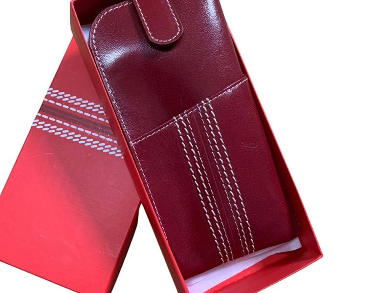 Mala Leather Edgbaston Cricket Ball Leather Glasses Case – Wide Fit