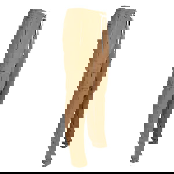 David WeJ Drawstring Trousers with Cargo Pockets - Beige