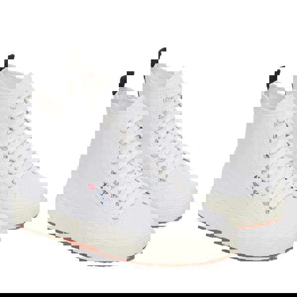 Superga Unisex Adult 2750 Cotton Mid Cut High Tops - White/Black/Avorio